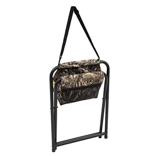 Browning SteadyReady Hunting Chair - Compact and Foldable Steel Frame Stool with Exra-Wide Angled Anti-Slip Seat and Realtree Max-7 Camo Pattern