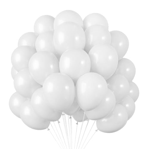 RUBFAC White Balloons 120pcs 12 Inches Latex Balloons for Birthday Baby Shower Engagement Bridal Shower Party Wedding Part...