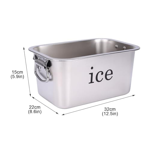 12L Ice Bucket for Freezer,Stainless Steel Ice Cube Bin with Handle,Large Capacity Ice Container Champagne Bucket Carry Dr...