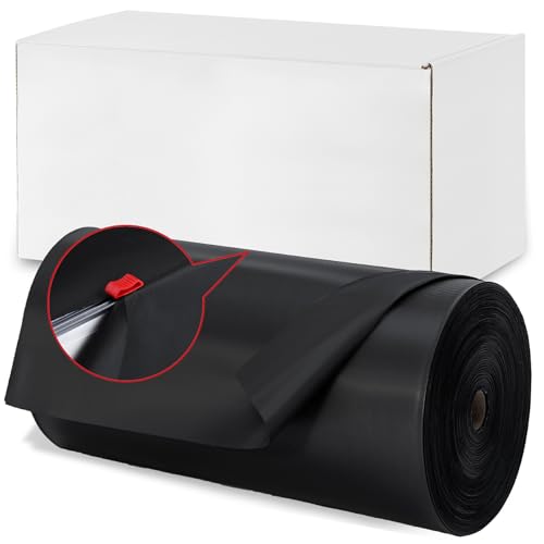 Plastic Tablecloth Roll, 410 Ft x 54 In Plastic Table Cloth Disposable Black Tablecloth Roll Premium PEVA Waterproof Black...