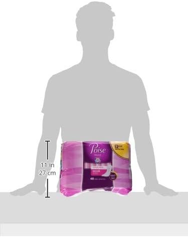 Poise Incontinence Pads, Maximum Absorbency, Regular, 48 Count (Pack of 2)