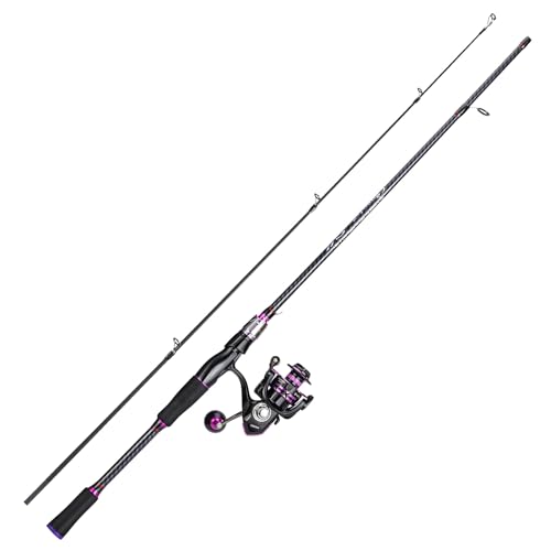 Sougayilang Spinning Fishing Combos, Carbon&Glass Fiber Composite 2 Piece Fishing Rods with 2000 Size Spinning Reel- 6'0"
