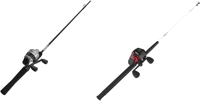 Zebco 33 Spincast and 606 Spincast Fishing Rod and Reel Combos with 6-Foot 2-Piece and 6-Foot 6-Inch 2-Piece Fiberglass Rods