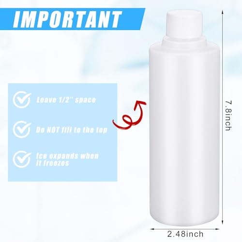 Nuogo 6pcs 16oz Reusable Ice Stick with Lid Plastic for Drinks Washable Freezable Ice Sticks for Wide Opening Water Bottle...