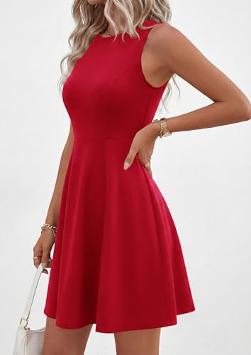 PRETTYGARDEN Cocktail Dresses for Women Summer 2026 Elegant Classy Spring A Line Sleeveless Mini Short Party Dress Pockets