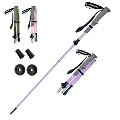 Yourjoy Hiking Trekking Poles, Macaron Colors 2 Pack Anti Shock, Adjustable, Collapsible Hiking Poles for Trekking or Walk...