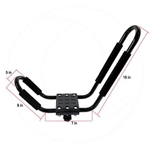 LT Sport Kayak Rack Canoe Carrier Paddle Board Surfboard Heavy-Duty J-Bar Roof Top Mount on Car Sedan SUV Truck Van Cross ...