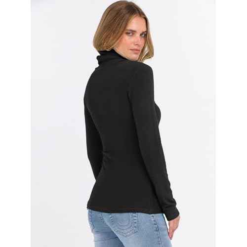 ANRABESS Women Turtleneck Top Long Sleeve Thermal Shirts Slim Fitted Basic Layer 2025 Fall Winter Outfits