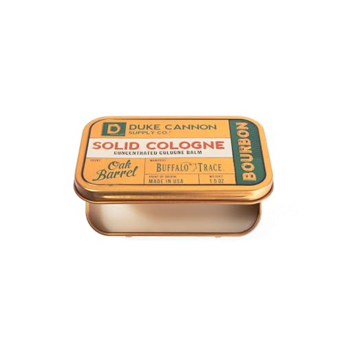 Duke Cannon Supply Co. Solid Cologne for Men Bay Rum (Citrus Musk, Cedarwood, Island Spice) - Concentrated Balm, Travel-Friendly Convenient Tin, 1.5 oz