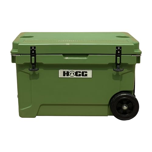 Hogg Insulated Cooler, Rotomolded Cooler with Rubber Gasket Seal for Insulation, Comes with Cupholders, Fishing Ruler, and...
