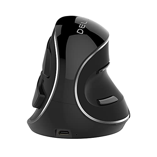 DELUX Wireless Ergonomic Vertical Mouse, Rechargeable Ergo Mouse for large Hands, Slient Click, Removable Wrist Rest, Up t...