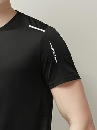 Quick Dry Ice Silk Athletic T-Shirts for Men, Athletic Short Sleeve Moisture Wicking Tee for Running,Training （1 Piece）