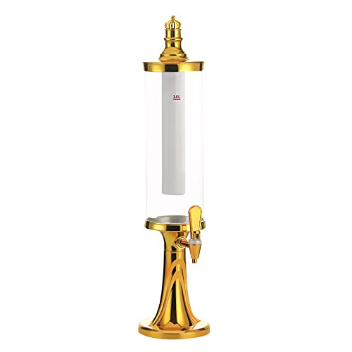 PROYONGOO 3L/100oz Mimosa Tower, Drink Tower Dispensers for Parties with LED Colorful Shinning Lights and Ice Tube, Beer T...