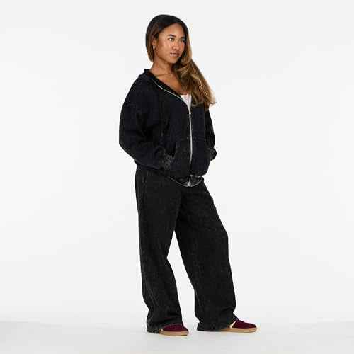 Forever 21 womens Oversized Zip-up Enzyme Wash Hoodie