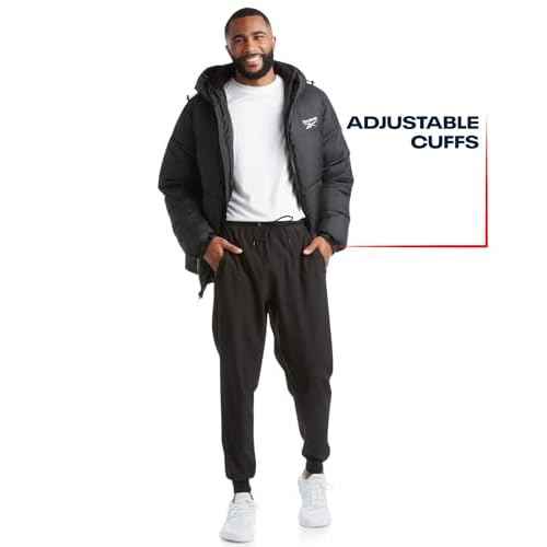 Reebok Mens Winter Jacket - Warm Heavyweight Mens Winter Coat - Wind Water Resistant Insulated Quilted Puffer Jackets for Men