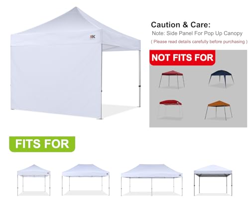 ABCCANOPY Instant Canopy SunWall 10x20 FT, 1 Pack Sidewall Only, No Frame or Top, White
