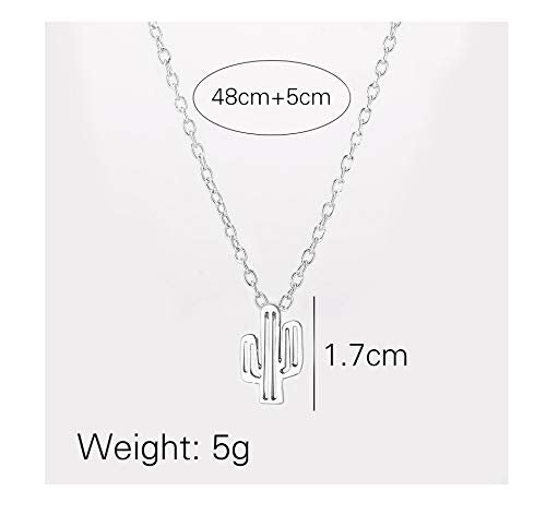 Hundred River Friendship Cactus Necklace Cactus Pendant Chain Necklace with Message Card Gift Card (cactus s)