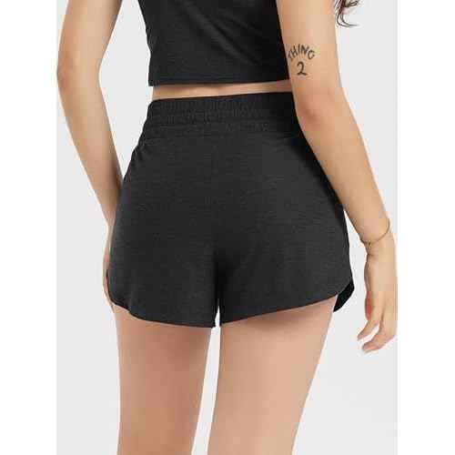 ODODOS Women's Performance Shorts Ultra Soft Stratum Tech Mid Rise Relaxed Shorts with Pocket 3" Inseam Moisture Wicking