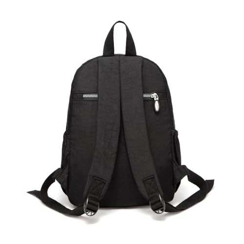 AOTIAN Small Size Backpack, Durable Lightweight Daypack for Women Girls & Boys Hiking Travel Sports, Black