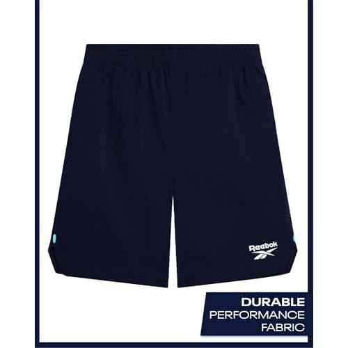 Reebok Boys Athletic Shorts Set - 2 Piece Summer Clothes Outfit with Pocket Tee and Boys Running Shorts for Active Kids
