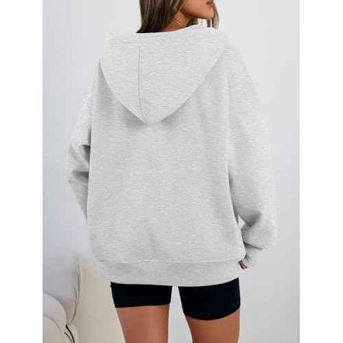 Trendy Queen Womens Oversized V Neck Hoodies with Thumb Hole Pullover Sweatshirts Y2k Clothes Fall Fashion Outfits 2025