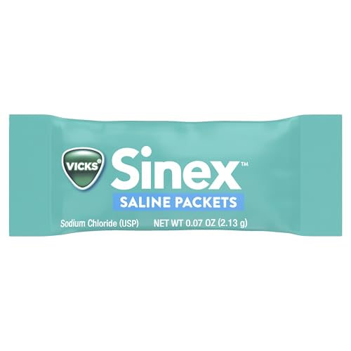 Vicks Sinex Saline Nasal Rinse Starter Kit, Drug Free Saline, Flush Out Mucus and Allergens, Fast & Effective Relief for Everyday Congestion from Sinus & Allergy, 1 Bottle + 30 Refill Packets