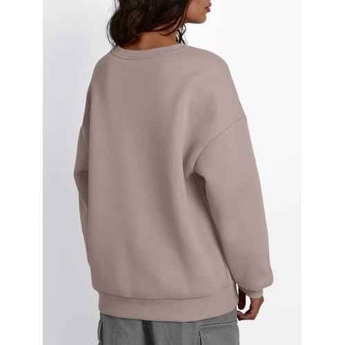 Trendy Queen Fleece Sherpa Lined Sweatshirts for Women 2025 Fall Fashion Winter Crewneck Pullover Hoodies Outfits Clothes