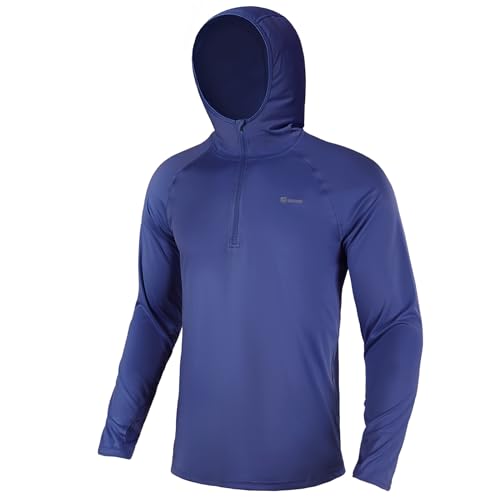 SG Edge Men's 1/4 Zip Long Sleeve Rash Guard Hoodie Quick-Dry UPF 50+ Fishing Hiking and Water Sports