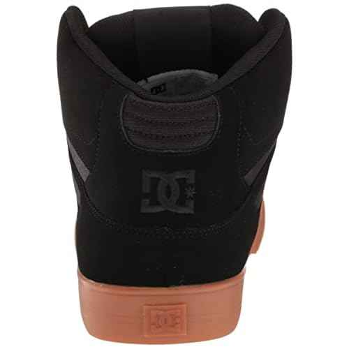 DC Men's Pure High Top Wc Skate Shoes Casual Sneakers, Black/Gum, 8