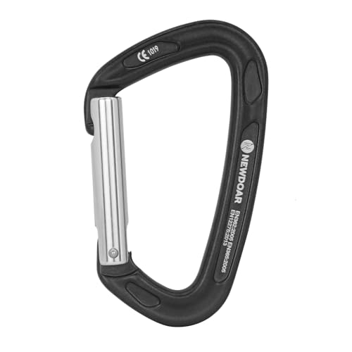 NewDoar Ultra-Light Aluminum Quickdraws Straight 2-Pack, Lightweight Rock Climbing Quickdraw Set with Keylock Nose for Alp...
