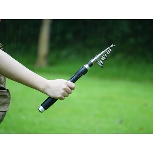 Fishing Pole Combo, 6.9ft 2Pcs Telescopic Rods Set, Collapsible Carbon Fiber Fishing Rod, Spinning Reel Set with Carrier B...