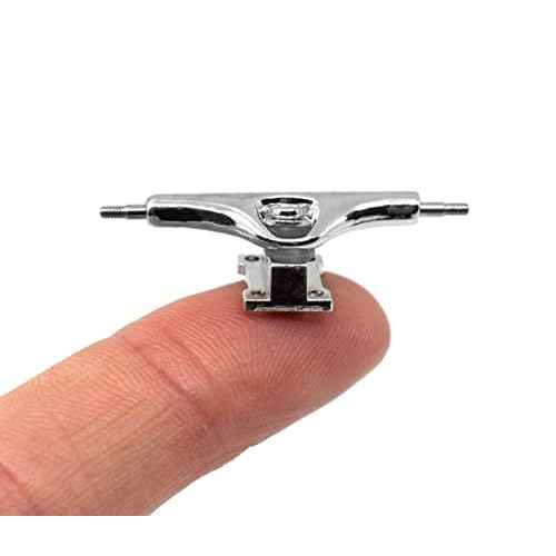 Teak Tuning Prodigy Swerve Fingerboard Trucks, Silver Chrome Colorway - 34mm Wide - Inverted Kingpin - Professional Shape, Appearance & Components
