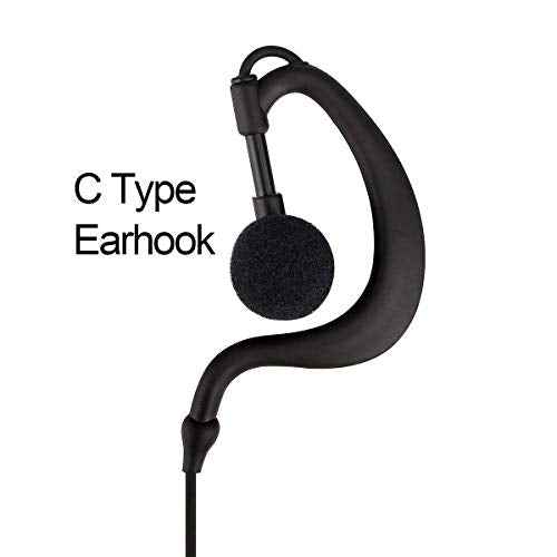 Retevis Case of 10, Two Way Radio Earpiece with Mic Single Wire Earhook Headset for RT22 RT21 RT68 RT68H H777 H777H RT86A RT86S, Compatible with Pxton Baofeng BF-888S BF-T26 Kenwood Walkie Talkies