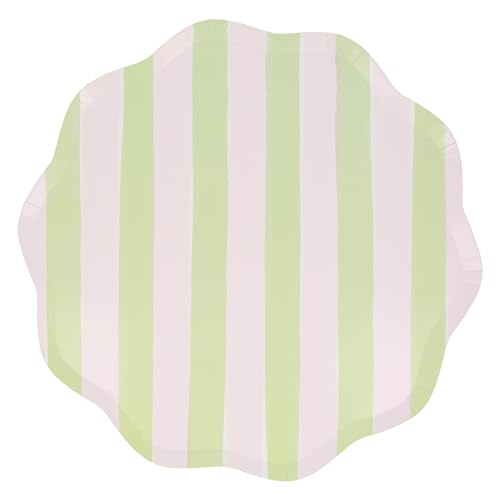 Meri Meri Pastel Striped Paper Plates (Pack of 8), Colorful & Disposable Plates for Party, Pastel Party Plates Available a...