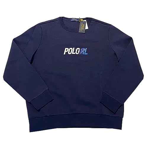 POLO RALPH LAUREN Men's Double Knit Crewneck Sweatshirt Digi Font POLO RL Logo