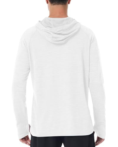 Roadbox UPF 50+ Fishing Shirts for Men, Long Sleeve UV Sun Protection Lightweight Rash Guard Hoodie for Hiking Workout