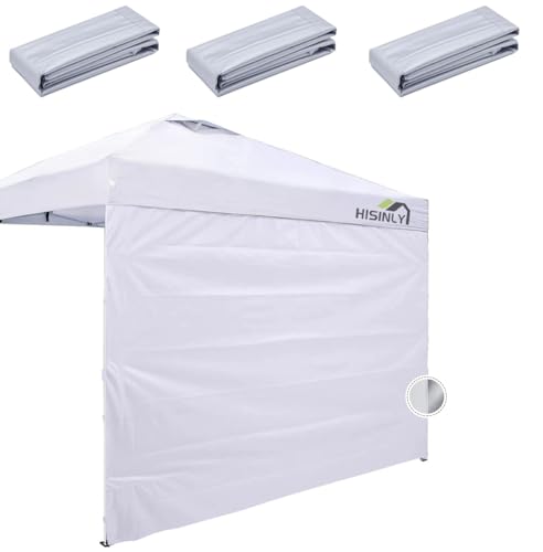 Hisinly Canopy Sidewalls 10 * 10 ft 300D Sunwalls with Silver Coating UV Protection and Waterproof Oxford Cloth Suits Pop-...