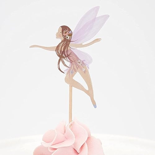 SAMOKA Fairy Cupcake Toppers,24 PCS Fairy Cake Topper,Fairy Party Decorations,Fairy Birthday Party Decorations