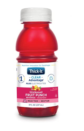 Thick-It Clear Advantage Mildy Thick Fruit Punch Plus Electrolytes, Nectar Consistency, Swallowing Aid, Hydration on the G...