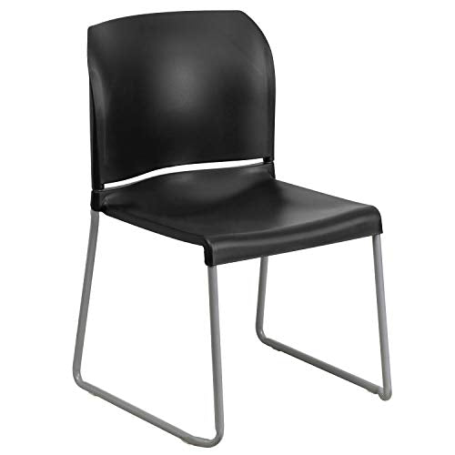 Flash Furniture Hercules Series Contoured Stacking Chairs for Waiting Rooms and Offices, Ergonomic Lobby Chairs with Curve...
