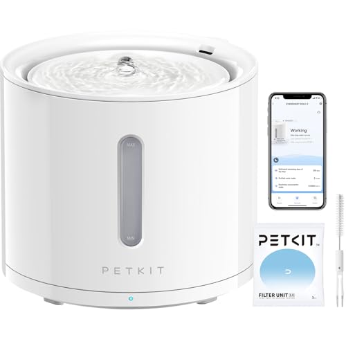 PETKIT EVERSWEET Solo 2 Cat Water Fountain with Pump, Ultra Quiet 70oz/2L Pet Water Fountain for Cats and Dogs Inside, 3 W...