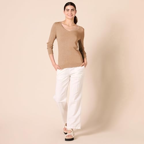 Amazon Essentials Women's Regular-Fit Lightweight Long-Sleeve V-Neck Sweater (Available in Plus Size)