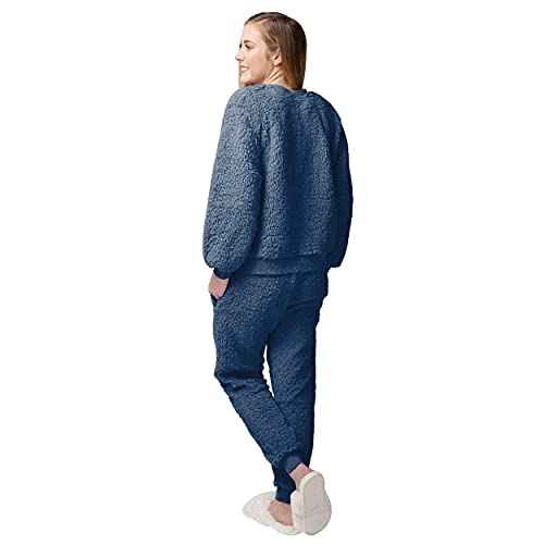 FOCO NCAA womens College Team Logo Sherpa Lounge Shirt Pants Set