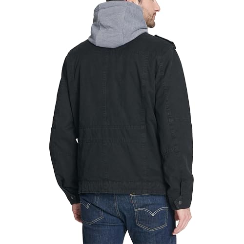 Levi's Men's Washed Cotton Hooded Military Jacket (Regular & Big & Tall Sizes)