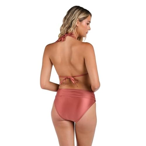 La Blanca Womens Mid-Waist Twist Front Swimsuit Bottom