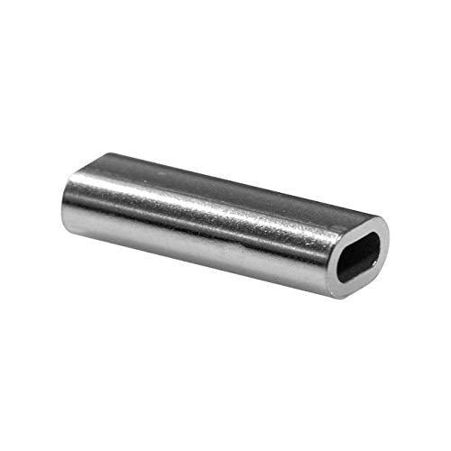 Rite Angler Single Barrel Oval Aluminum Crimping Sleeves (50 Pack) 50 lb. - 500 lb. Test Mono Rig Making Saltwater Freshwa...