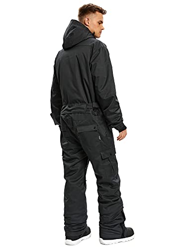 SNBOCON Mens One Piece Ski Suit Snowsuits Colorful Snowboard Jumpsuits Waterproof Hooded Warm Jackets Outdoor Winter