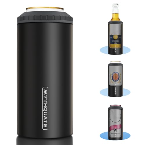 3 in 1 Slim Can Cooler for 12 OZ Skinny Can, Regular Can & Beer Bottle - Keep Cold for 6 Hours - Double Walled Insulated S...