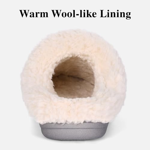 Evshine Warm Knit House Slippers for Women Comfy Wool-Like Lined Chenille Slippers with Memory Foam and Indoor Outdoor Soles