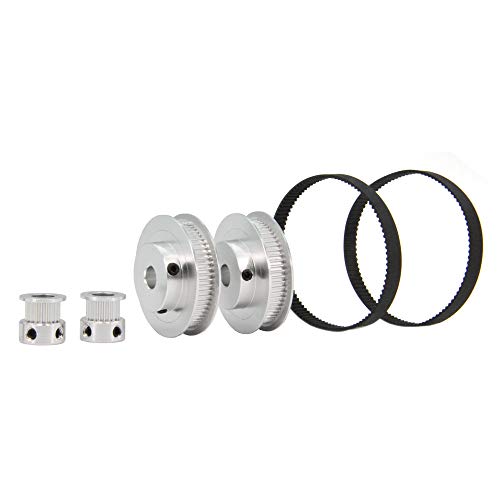 Zeberoxyz 2PCS Set GT2 Synchronous Wheel 20&60 Teeth 8mm Bore Aluminum Timing Pulleys with 2PCS Length 200mm Width 6mm Bel...